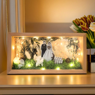 永生花定制相框结婚礼物送新人女友孩子闺蜜妈妈生日520情人节