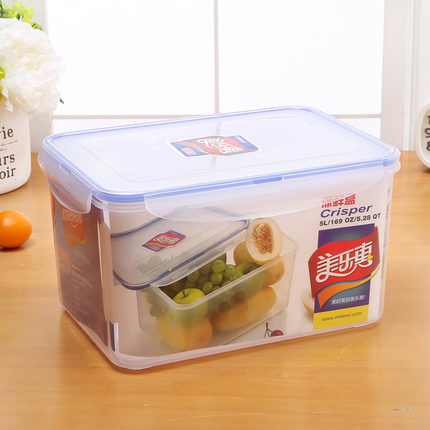 大容量5L长方形冰箱保鲜盒微波炉便当饭盒食品收纳盒塑料密封冷冻