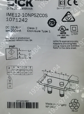 西克sick感应器，型号：IME12-10NPSZC0S（1 议价