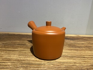 日本常滑烧已故名匠森下广治峰山40年前细朱泥日式 小容量侧把急须