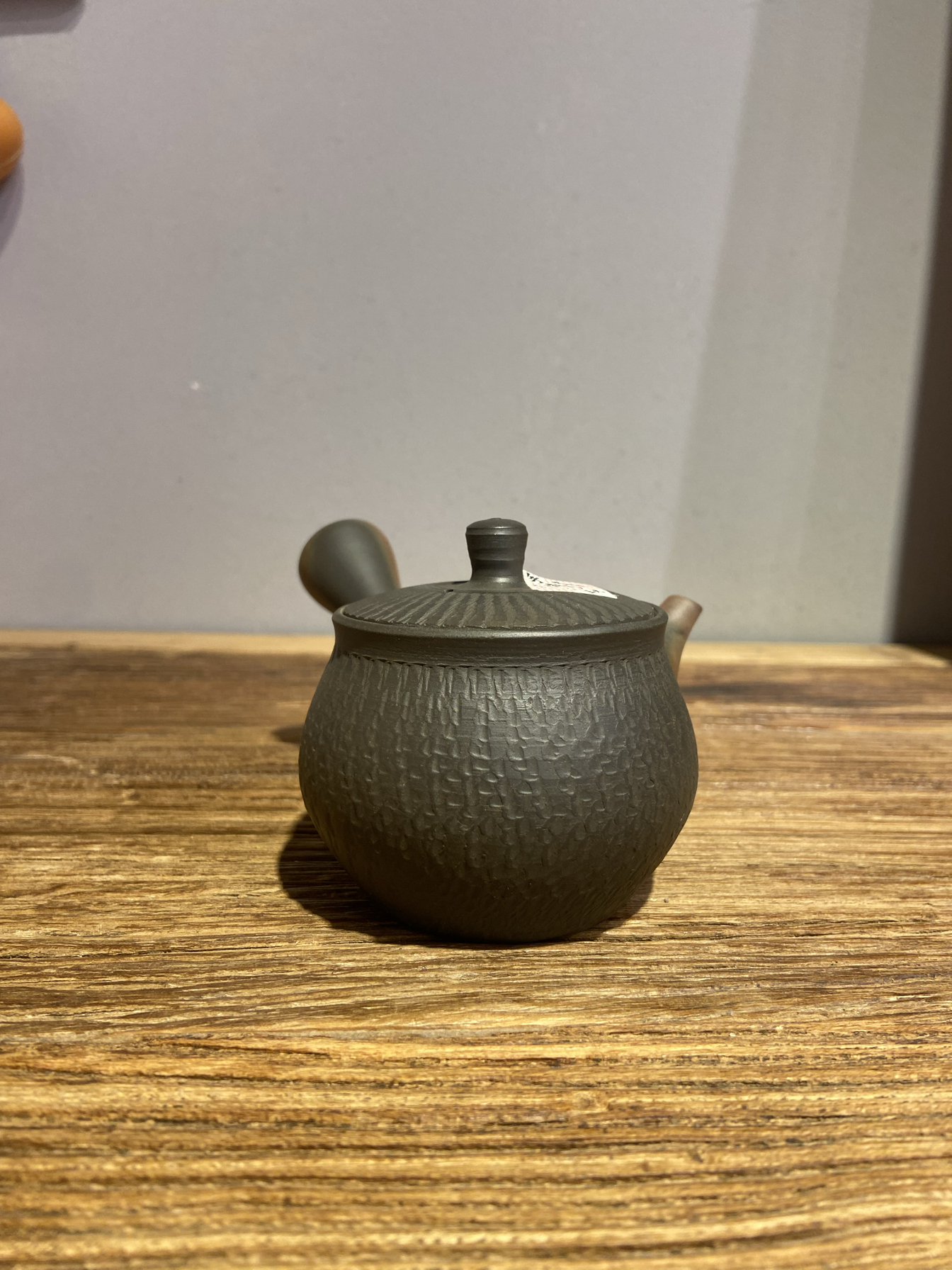 日本常滑烧玉光窑作灰泥跳刀火窑变小而精的侧把急须泡茶壶