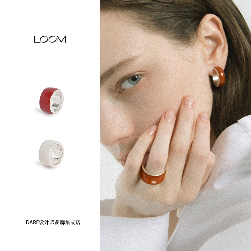 红色戒指复古做旧水滴戒指