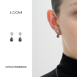knot茶水晶切面耳坠原创设计小众复古耳环 正品 Dare买手店 LOOM