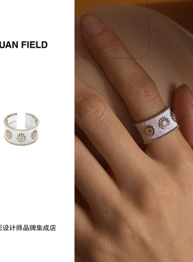Dare买手店 Yuan Field 入境花园系列圆花拉丝戒指复古经典小众女
