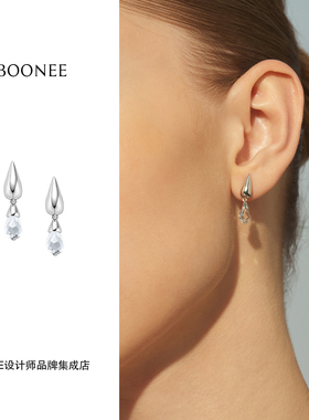 Dare买手店 Boonee 金属水晶水滴吊坠耳环原创小巧精致通勤日常女
