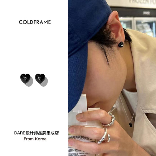 coldframe韩国爱心耳环可爱小众