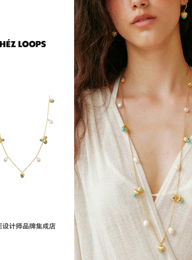 CHEZ LOOPS 铃兰花束长项链绿松石小众饰品首饰高级精致气质度假