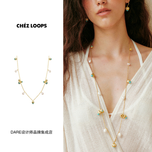 CHEZ 铃兰花束长项链绿松石小众饰品首饰高级精致气质度假 LOOPS