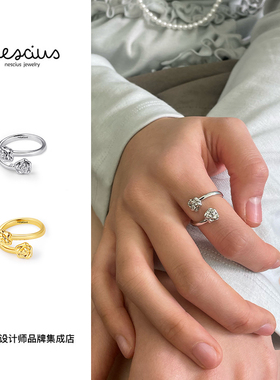 Dare买手店 nescius正品玫瑰开口戒日常通勤复古戒指可调节食指戒