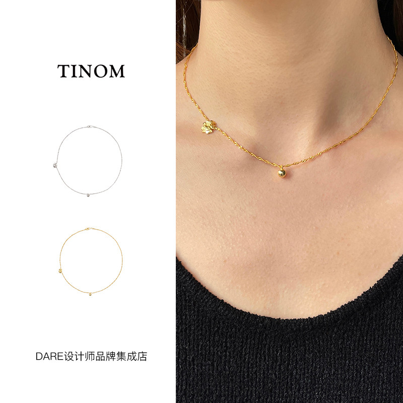 tinom花与圆项链锁骨链首饰