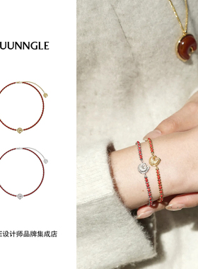 Dare买手店JUUNNGLE LAB 马蹄红绳手链红色新年复古原创设计首饰