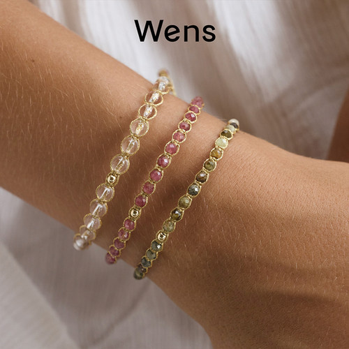 Dare买手店 Wens Jewels部落编绳串珠可调节手链欧美白水晶手串