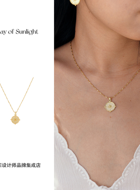 Dare买手店 A ray of sunlight 指南针锆石项链金色复古欧美民族