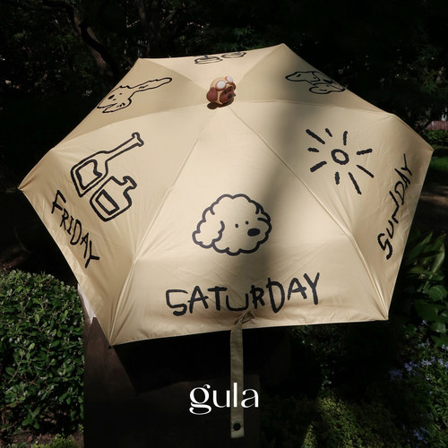 Dare买手店 gula 飞行员点点晴雨伞防晒紫外线遮阳伞折叠防风加固