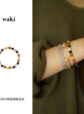 Dare买手店 waki 佩拉日落串珠手链黑玛瑙天然石手串度假风小众女