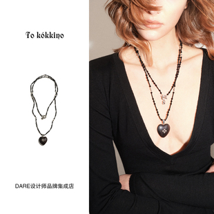 Dare买手店 玛瑙紫光檀长项链原创设计饰品首饰女 tokokkino正品