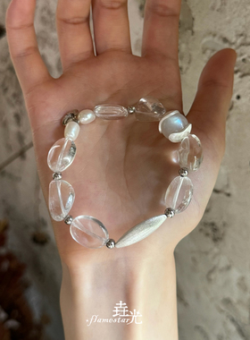 Dare买手店 垚光 凝露之光手串白水晶925银串珠复古饰品首饰小众