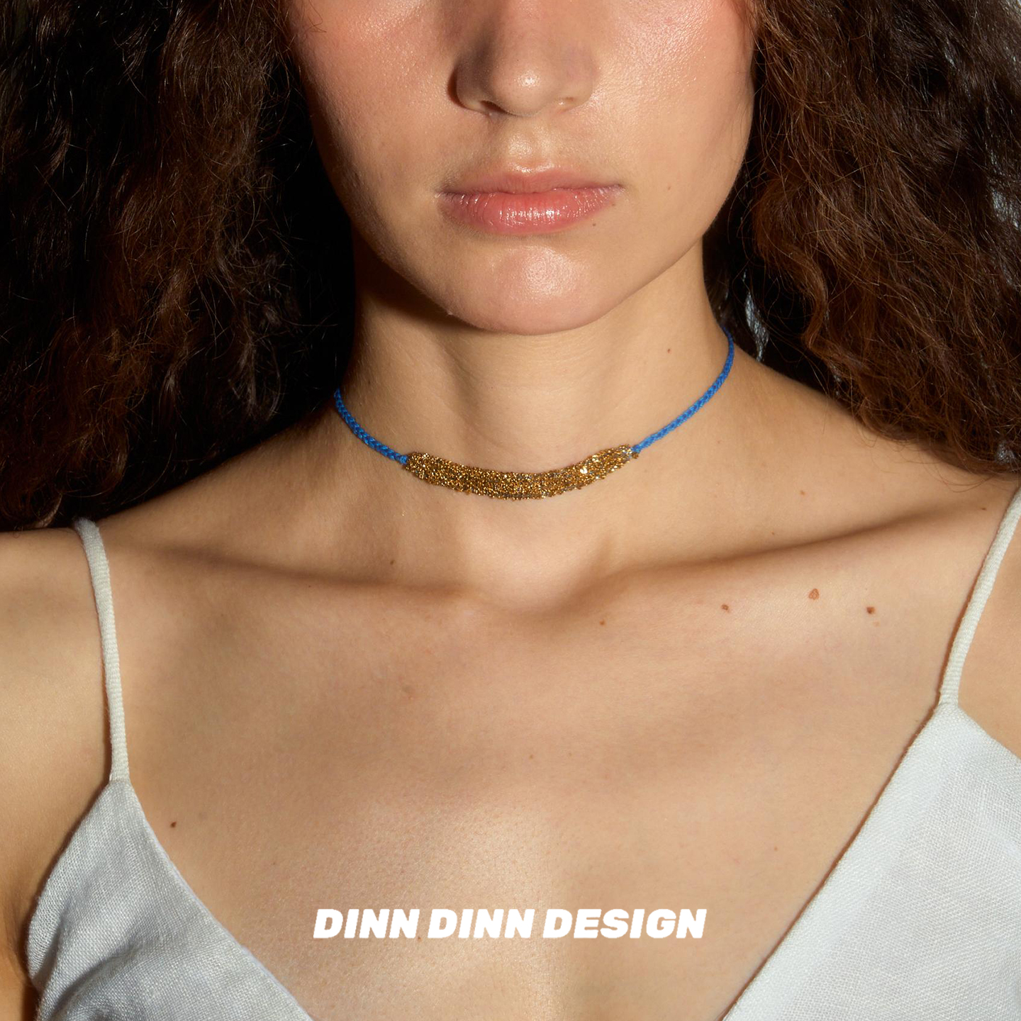 Dare买手店DINN DINN DESIGN蓝色纯手工编织多用款项链原创设计女