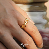 Dare买手店 TONE&TALE洞天马蹄扣链条戒指复古百搭通勤饰品首饰女