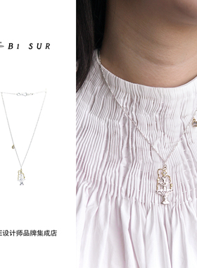 Dare买手店 B1 SUR花园喷泉项链高级精致复古小众饰品首饰女925银