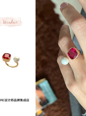 Dare买手店 LHwindsor温莎珠宝晚霞云端戒指新年本命年红色开口戒