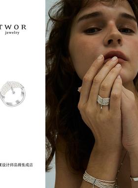 Dare买手店 TWOR正品 六层珍珠戒指原创925银复古饰品首饰度假风