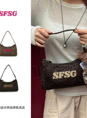 Dare买手店 SFSG 豹纹腋下包复古手提单肩包原创小包日常通勤百搭