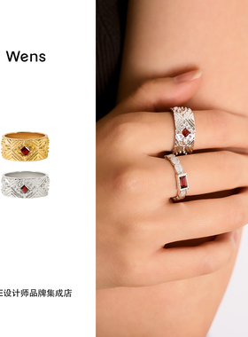 Dare买手店 Wens Jewels菱格镶石戒指复古原创精致气质饰品首饰女