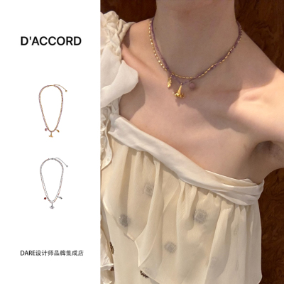 Dare买手店 DACCORD 逆生花瓣双层串珠项链复古原创设计轻奢首饰