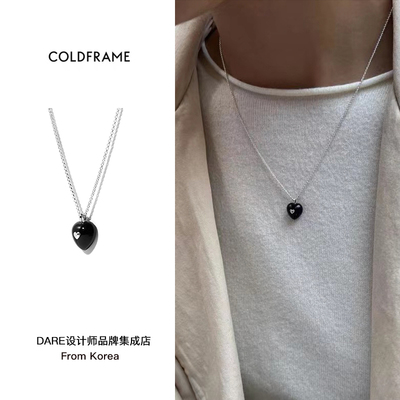 coldframe韩国爱心项链女925银