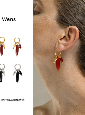 Dare买手店 Wens Jewels【瓶】系列红玛瑙细颈瓶可拆卸耳环艺术风