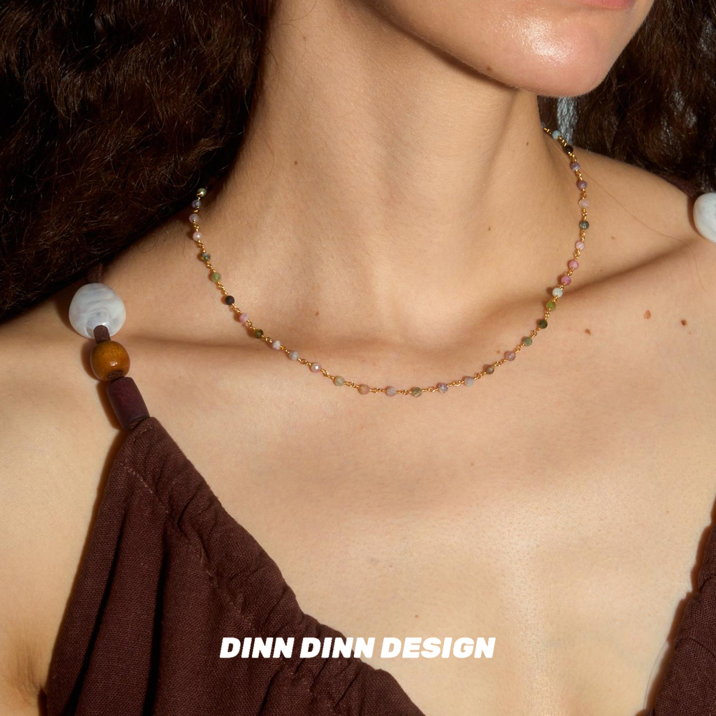 Dare买手店DINN DINN DESIGN碧玺项链天然石串珠原创精致首饰度假