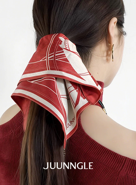 Dare买手店JUUNNGLE LAB逍遥游方形发圈复古红色新年头绳马尾发绳