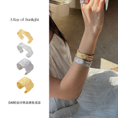 ray Dare买手店 sunlight 流沙系列肌理凹凸手镯复古宽手环