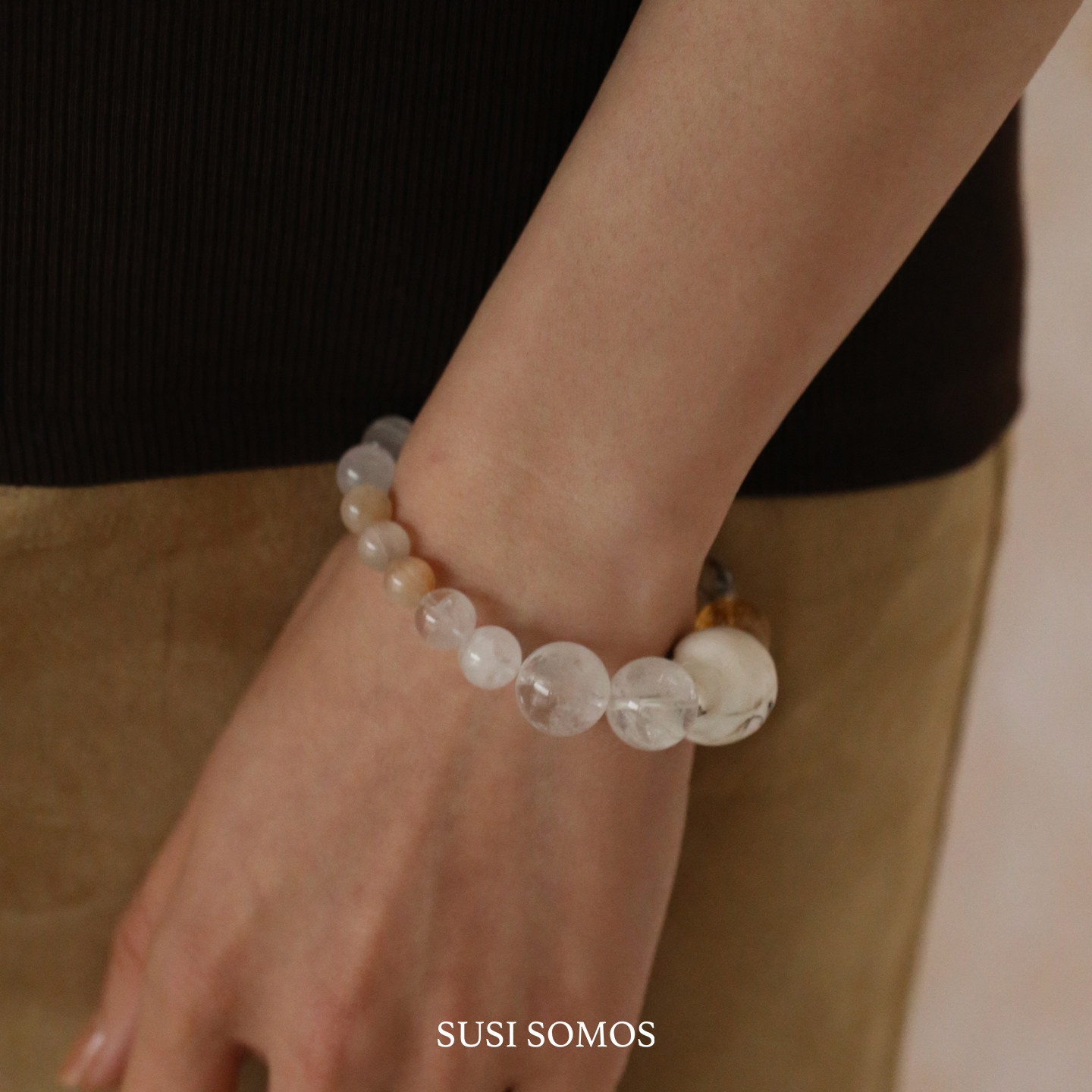 Dare买手店susi somos 超七水晶苹果手串天然石串珠富贵好运原创