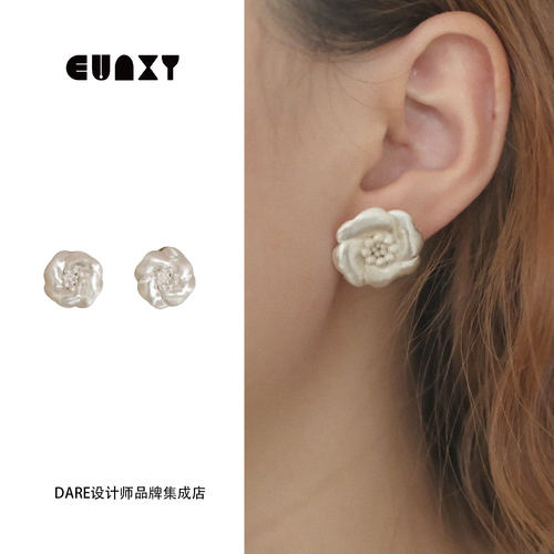 Dare买手店 Eunxy 素山茶花耳钉原创设计925银精致复古小众耳环