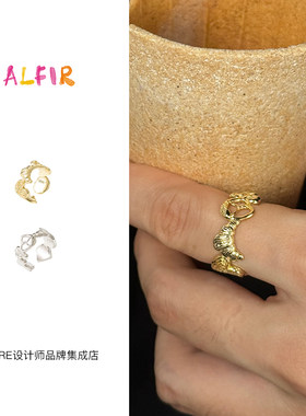 alfir面包家族戒指纯银开口戒