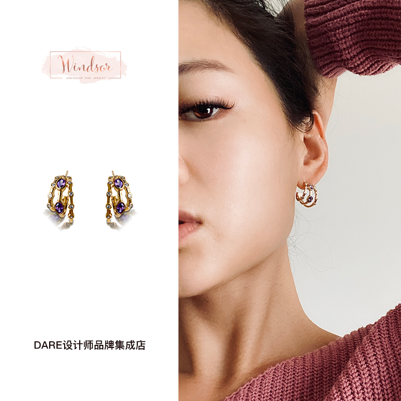 dare买手店温莎珠宝薰衣草ol耳环