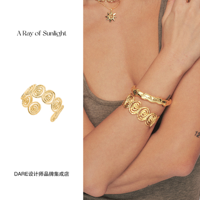 Dare买手店 A ray of sunlight循环手镯金色复古欧美度假首饰原创