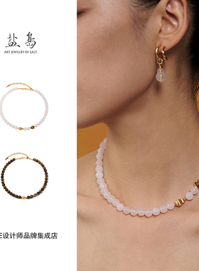 盐岛 葫芦白玛瑙串珠项链choker原创设计高级精致复古气质首饰女