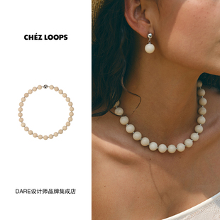 买手店 圆珠白化石项链原创设计复古度假风首饰小众 CHEZ LOOPS
