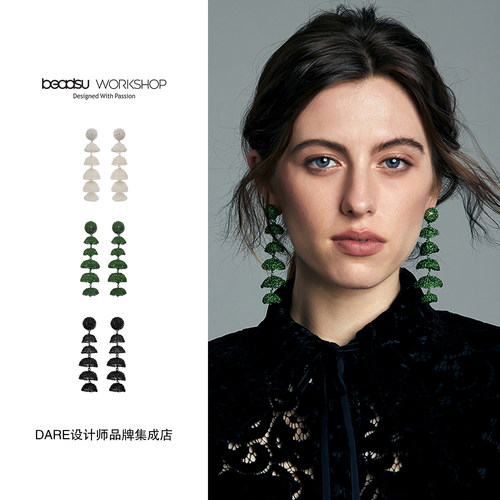 Dare买手店 beadsu workshop【植物志】五层铃兰花耳环原创设计女
