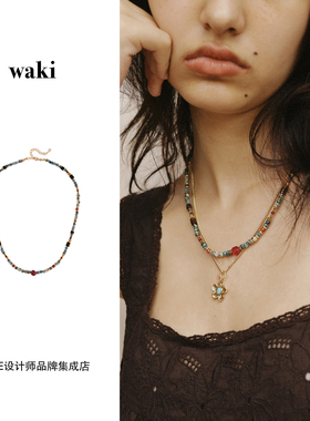 Dare买手店 waki 宝石岛湖泊天然石原创设计串珠项链饰品首饰度假
