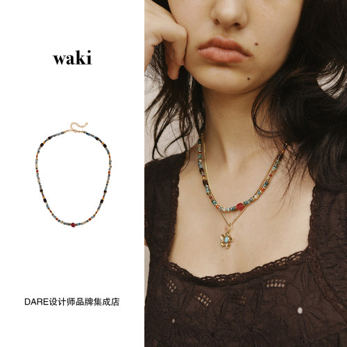 Dare买手店 waki 宝石岛湖泊天然石原创设计串珠项链饰品首饰度假