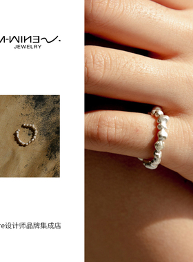 mwine珠子戒指耳骨夹纯银首饰