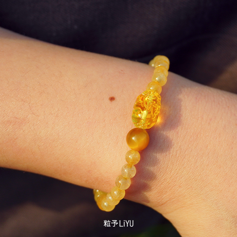 Dare买手店 粒予LIYU 如是晗晖水晶手串金发晶琥珀串珠饰品好运女