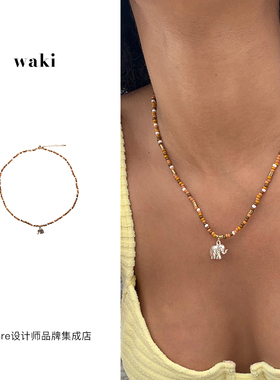 waki旷野游猎串珠项链锁骨链