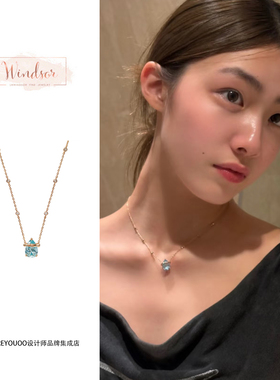 Dare买手店 LHwindsor温莎珠宝 瑞士蓝竹节项链欧美原创设计饰品