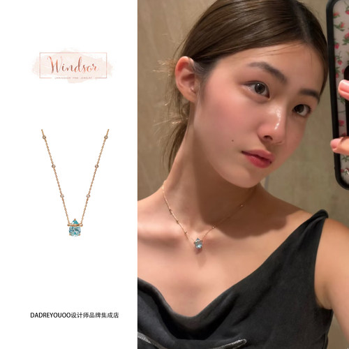 lhwindsor瑞士蓝项链锁骨链