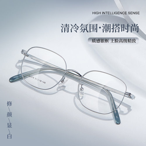斯文简约合金眼镜框超弹镜腿